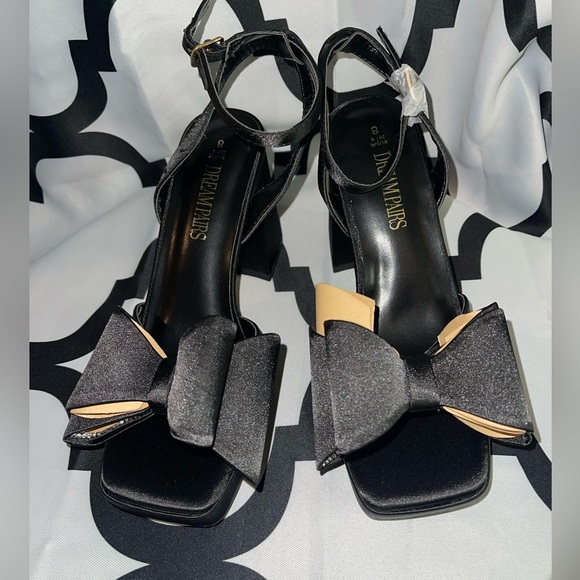 Dreampairs Shoes - Elegant Black and Gold Platform Heels by Jessica Simpson